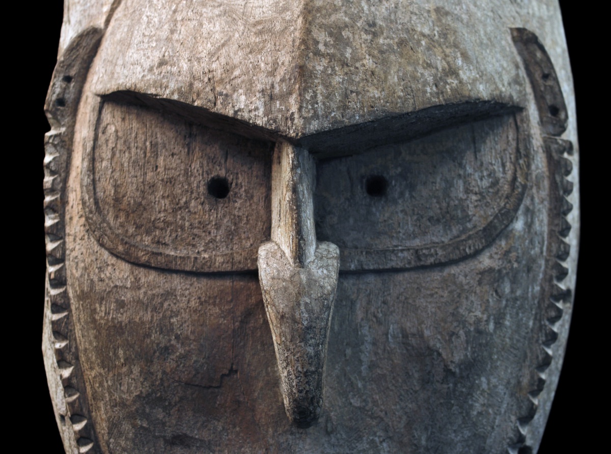 Masque d'ancêtre, Océanie, Arts Premiers, Art Océanien, Art Tribal, Sculpture bois 51 cm-photo-3