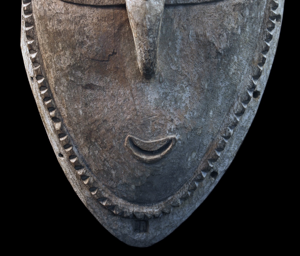 Masque d'ancêtre, Océanie, Arts Premiers, Art Océanien, Art Tribal, Sculpture bois 51 cm-photo-4