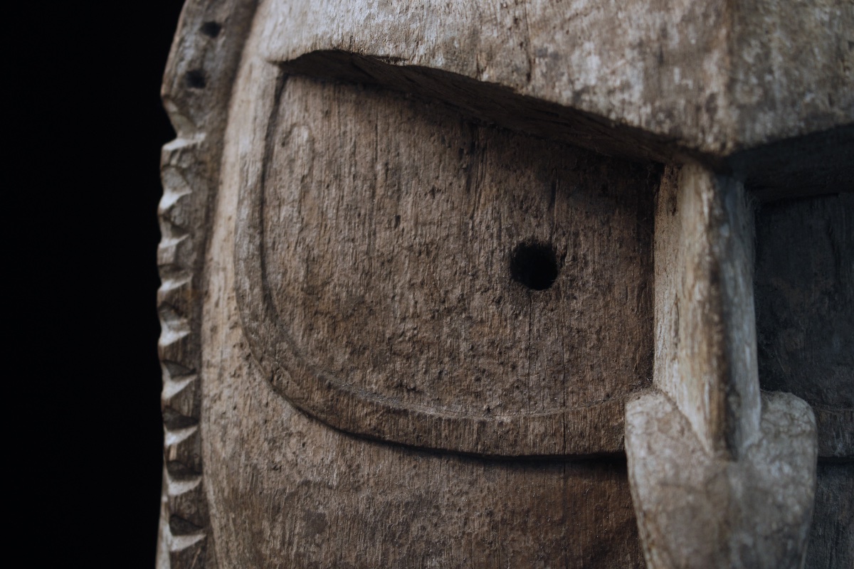 Masque d'ancêtre, Océanie, Arts Premiers, Art Océanien, Art Tribal, Sculpture bois 51 cm-photo-1