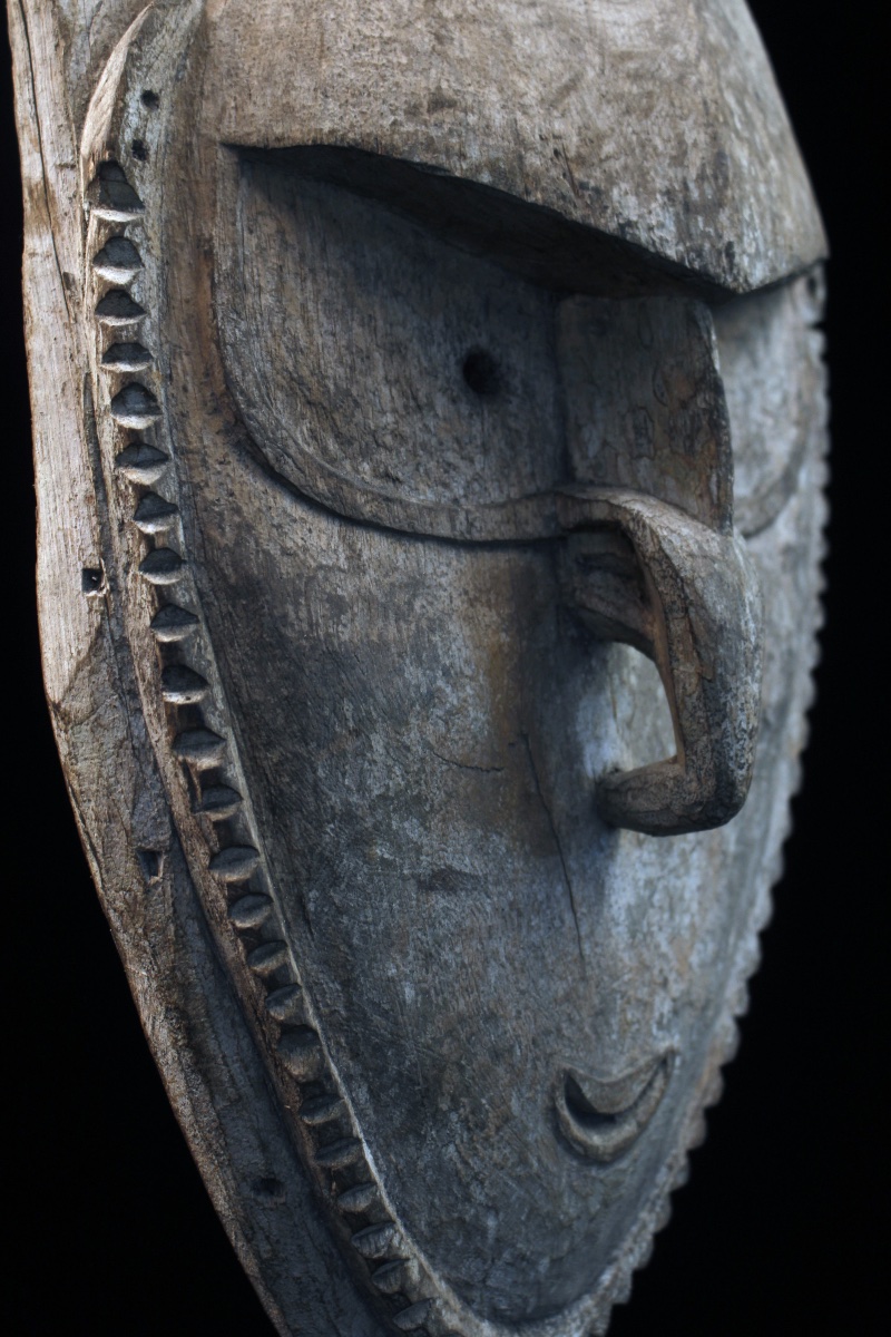 Masque d'ancêtre, Océanie, Arts Premiers, Art Océanien, Art Tribal, Sculpture bois 51 cm-photo-3