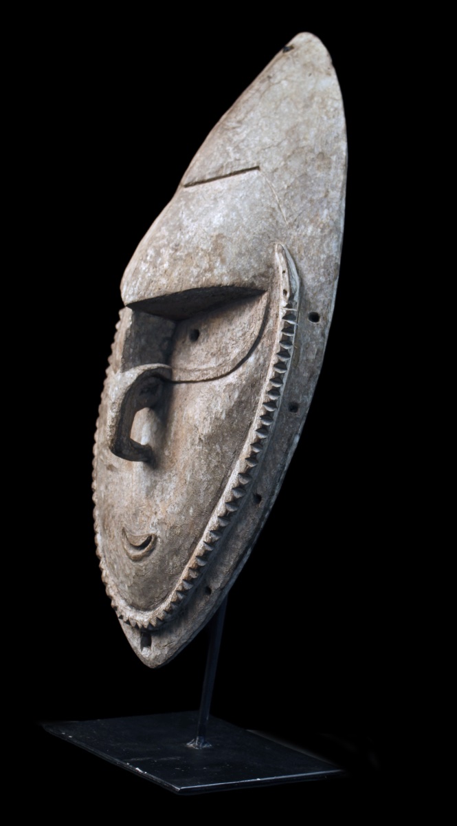 Masque d'ancêtre, Océanie, Arts Premiers, Art Océanien, Art Tribal, Sculpture bois 51 cm-photo-6