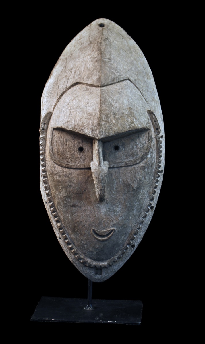 Masque d'ancêtre, Océanie, Arts Premiers, Art Océanien, Art Tribal, Sculpture bois 51 cm