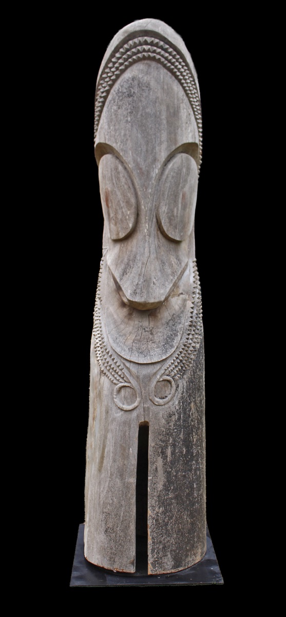 Monumentale tête de tambour à fente, Vanuatu, Tambour d'Ambrym, Art Océanien, Totem, 195 cm-photo-1