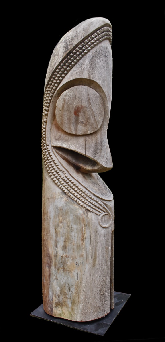 Monumentale tête de tambour à fente, Vanuatu, Tambour d'Ambrym, Art Océanien, Totem, 195 cm-photo-4