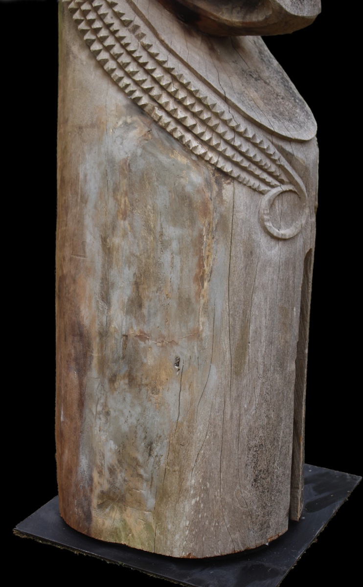 Monumentale tête de tambour à fente, Vanuatu, Tambour d'Ambrym, Art Océanien, Totem, 195 cm-photo-6