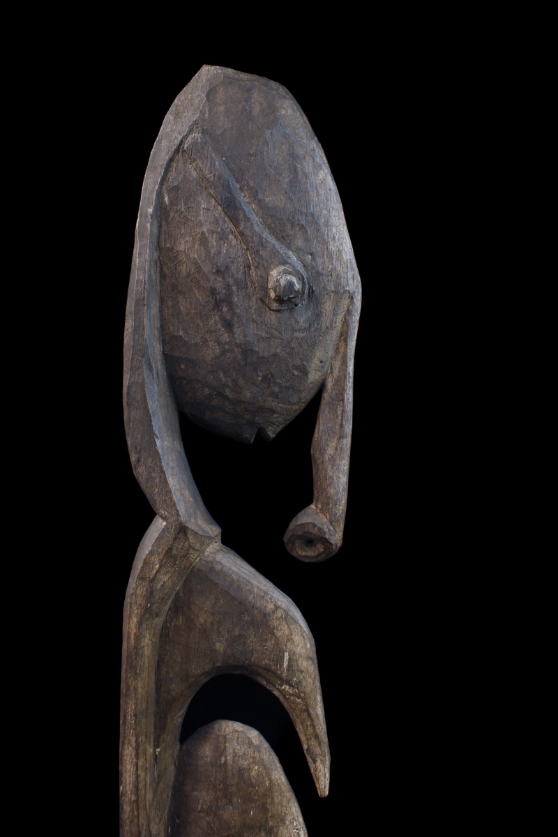 Yipwon Cult Figure, Tribal Art, Oceanic Art, Oceania, Wooden Sculpture, 115 Cm-photo-2