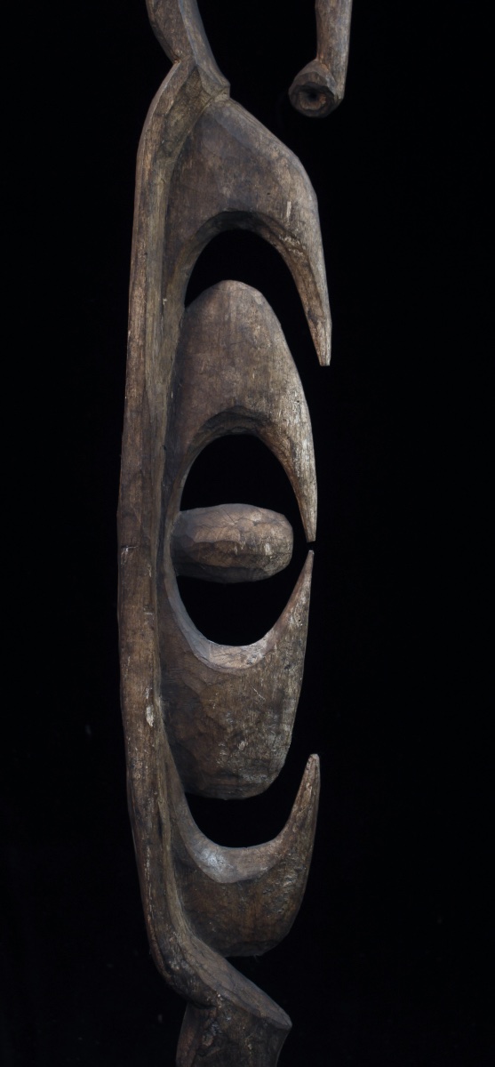 Yipwon Cult Figure, Tribal Art, Oceanic Art, Oceania, Wooden Sculpture, 115 Cm-photo-3