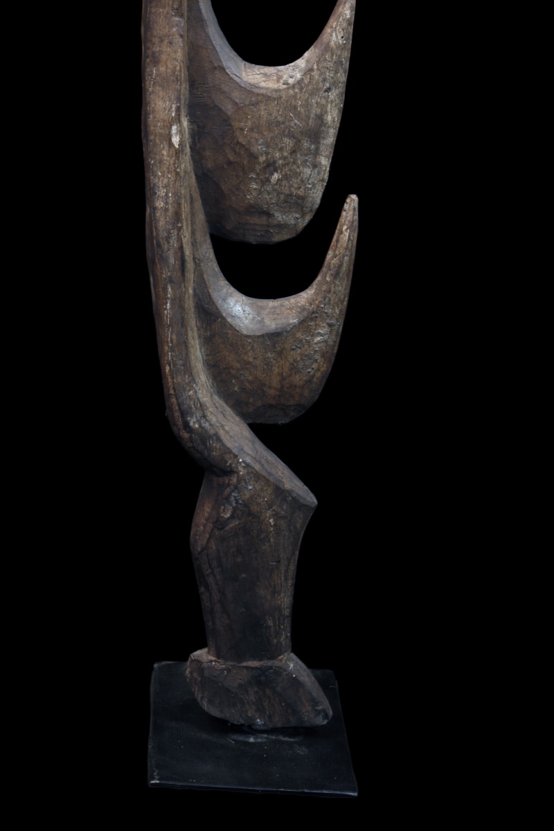 Yipwon Cult Figure, Tribal Art, Oceanic Art, Oceania, Wooden Sculpture, 115 Cm-photo-4