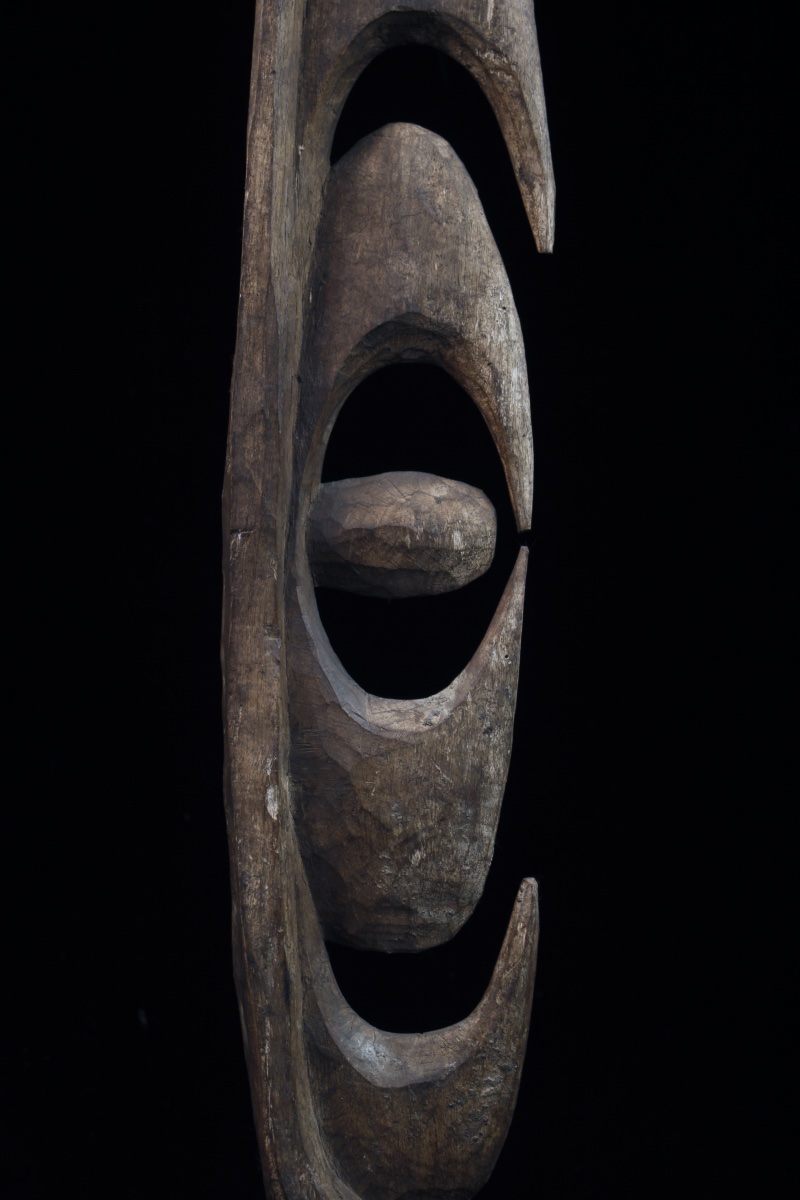 Yipwon Cult Figure, Tribal Art, Oceanic Art, Oceania, Wooden Sculpture, 115 Cm-photo-1
