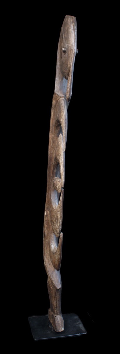 Yipwon Cult Figure, Tribal Art, Oceanic Art, Oceania, Wooden Sculpture, 115 Cm-photo-2