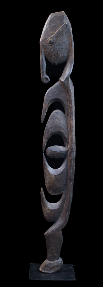Yipwon Cult Figure, Tribal Art, Oceanic Art, Oceania, Wooden Sculpture, 115 Cm-photo-4