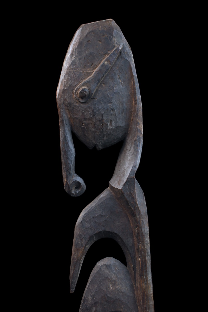 Yipwon Cult Figure, Tribal Art, Oceanic Art, Oceania, Wooden Sculpture, 115 Cm-photo-5
