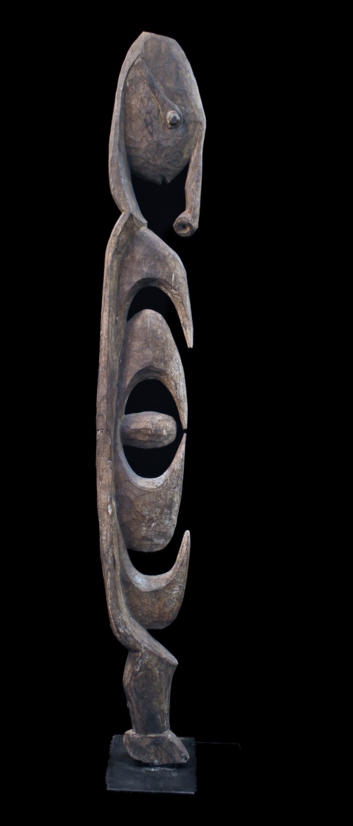 Yipwon Cult Figure, Tribal Art, Oceanic Art, Oceania, Wooden Sculpture, 115 Cm