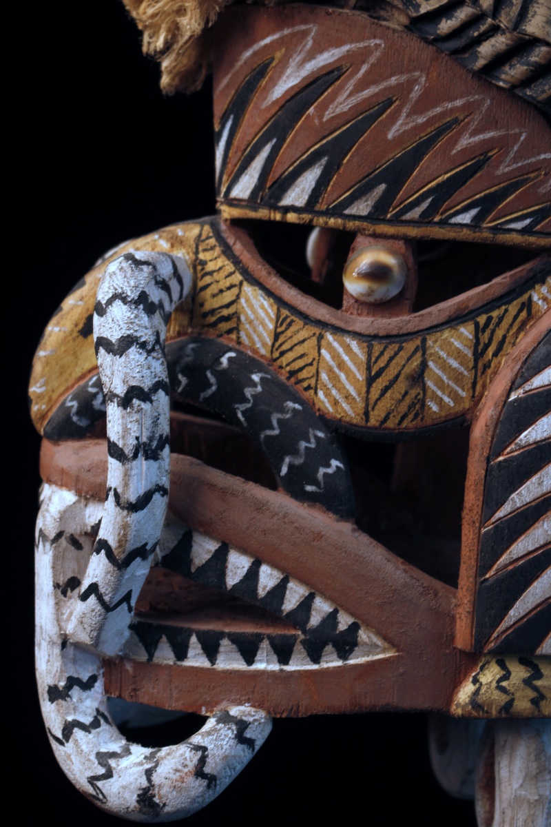 Masque Tatanua, Masque Malagan, Iles Tabar, Art Océanien, art tribal, 45 x 21 x 49 cm -photo-4