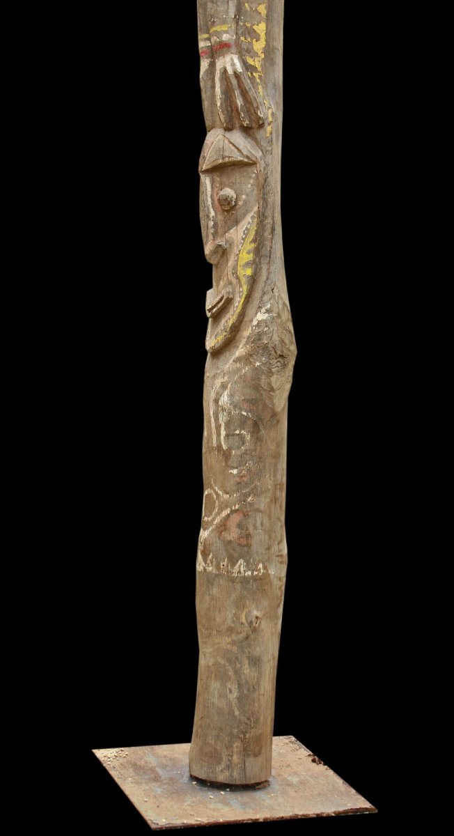 Ceremonial Hut Beam, Papua New Guinea, Oceania, Primitive Art, Oceanic Art-photo-2