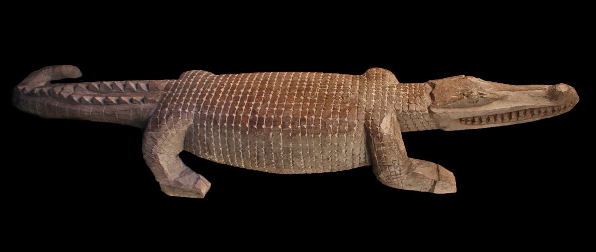Wooden Crocodile, Sculpture, Tribal Art, Oceania, Papua New Guinea