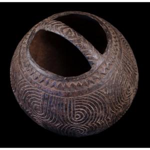 Noix De Coco Ciselée, Art Tribal, Art Océanien, Papouasie Nouvelle Guinée, Océanie