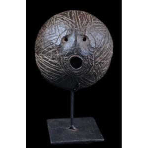 Flûte Traditionnelle, Instrument, Noix De Coco Ciselée, Art Tribal, Art Océanien, Océanie