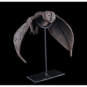 Wickerwork Bat, Cult Figure, Papua New Guinea, Tribal Art, 24 Cm (9,44 Inch)