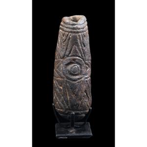 Flûte en Poterie, Art Tribal, Art Océanien, Océanie, Instrument traditionnel, 15 cm