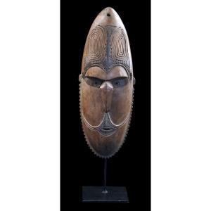 Masque d'ancêtre, Océanie, Arts Premiers, Art Océanien, Art Tribal, Sculpture bois 43 cm