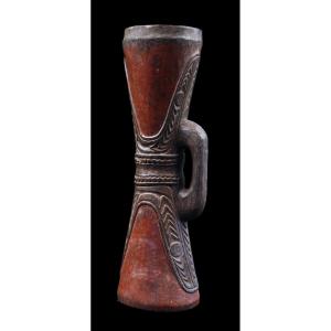 Hand Drum, Traditional Instrument, Oceanic Art, Tribal Art, Oceania, 48 Cm