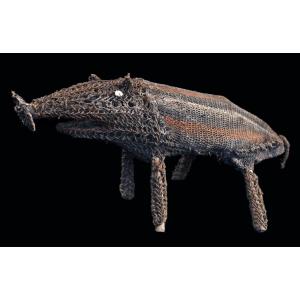 Amulette cochon, Figure De Culte tressée, Art Tribal, Papouasie Nouvelle Guinée, Océanie, 63 cm