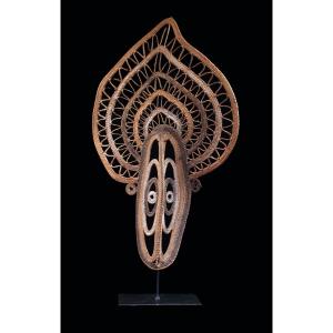 Grand masque à Igname, Masque, Océanie, Art Premier, Art Océanien, Art Tribal, Vannerie, 80 cm
