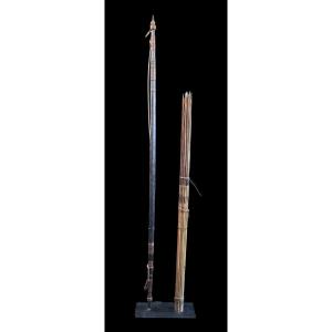 Bow And Arrows, Tribal Art, Oceanic Art, Traditional Bow, Papua New Guinea, 175 Cm