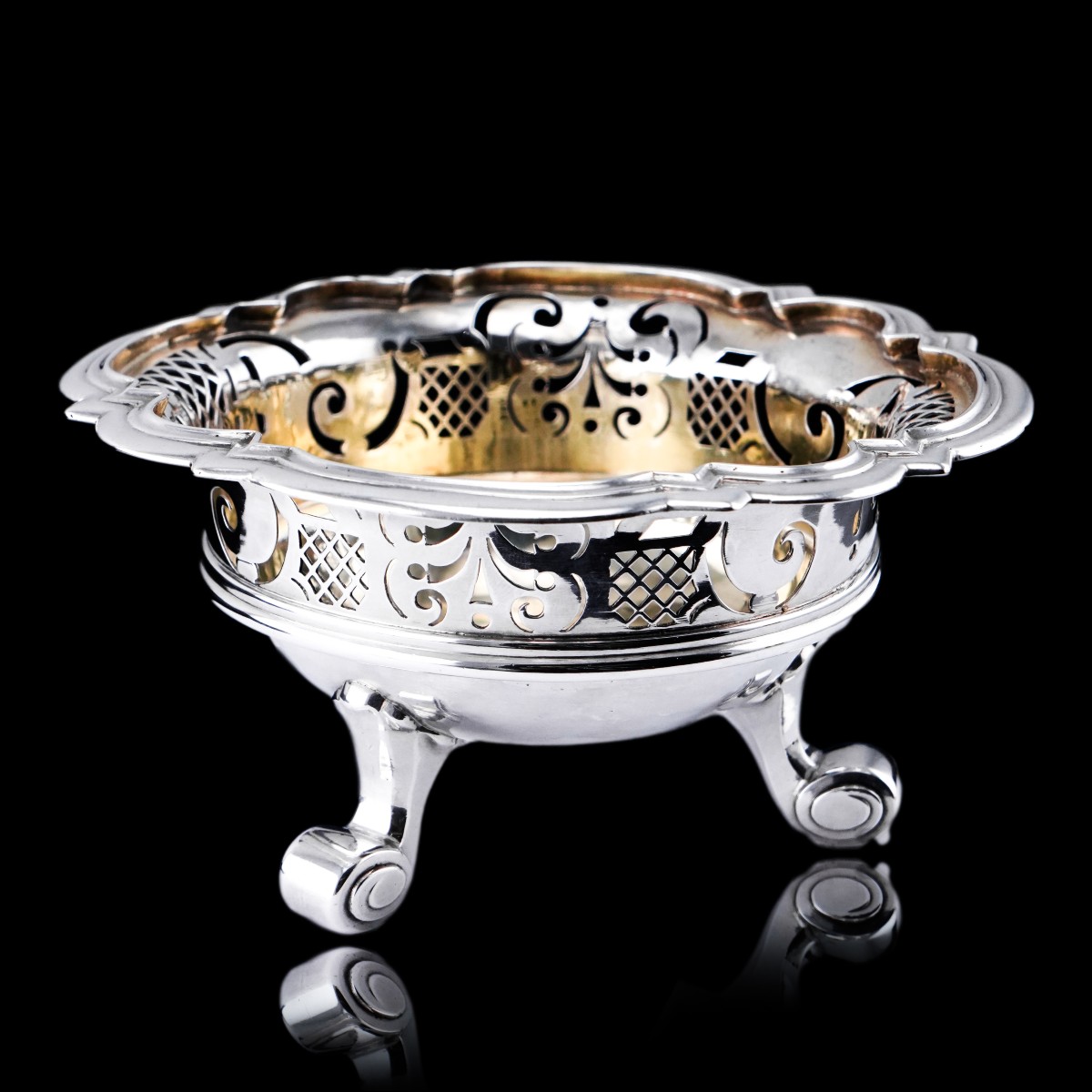 Ancien Briquet / Brasero en Argent Massif Néerlandais en Forme de Bol  Amsterdam, XVIIIe siècle