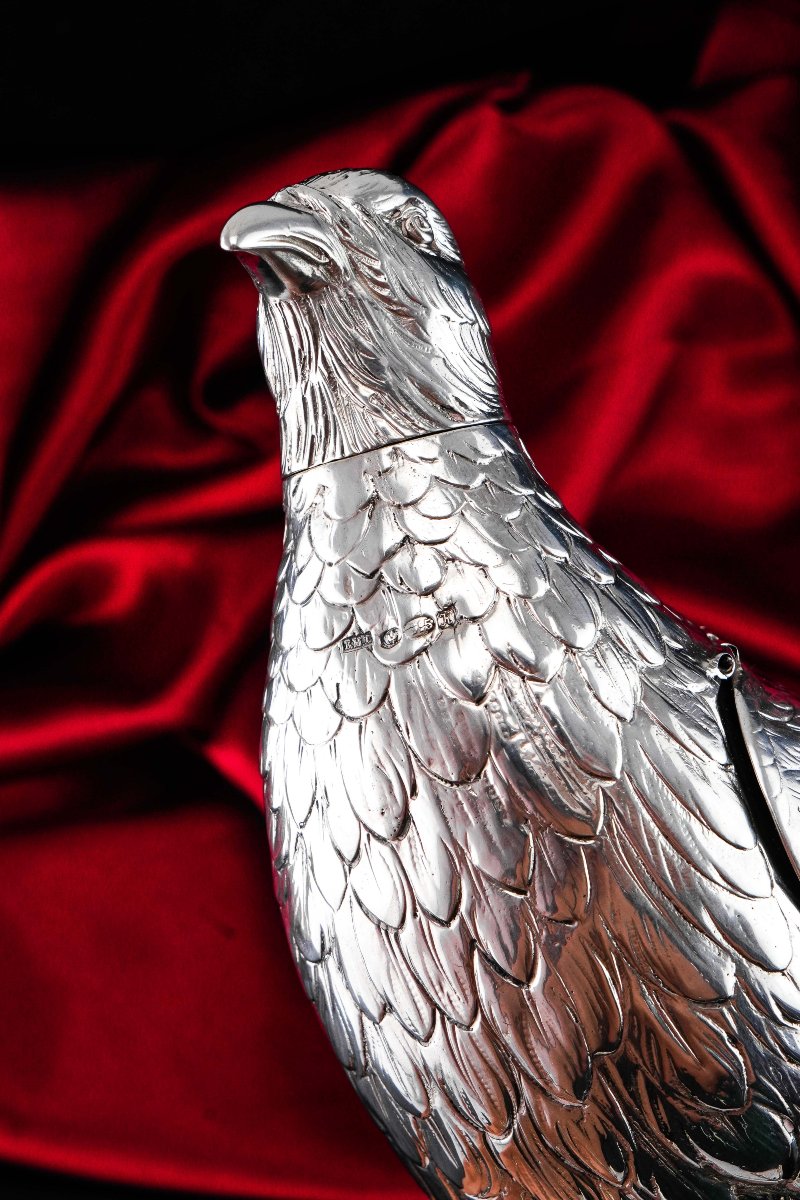 Grande boîte ancienne en argent massif en forme de perdrix/lagopède —  édouardienne, 1910-photo-4