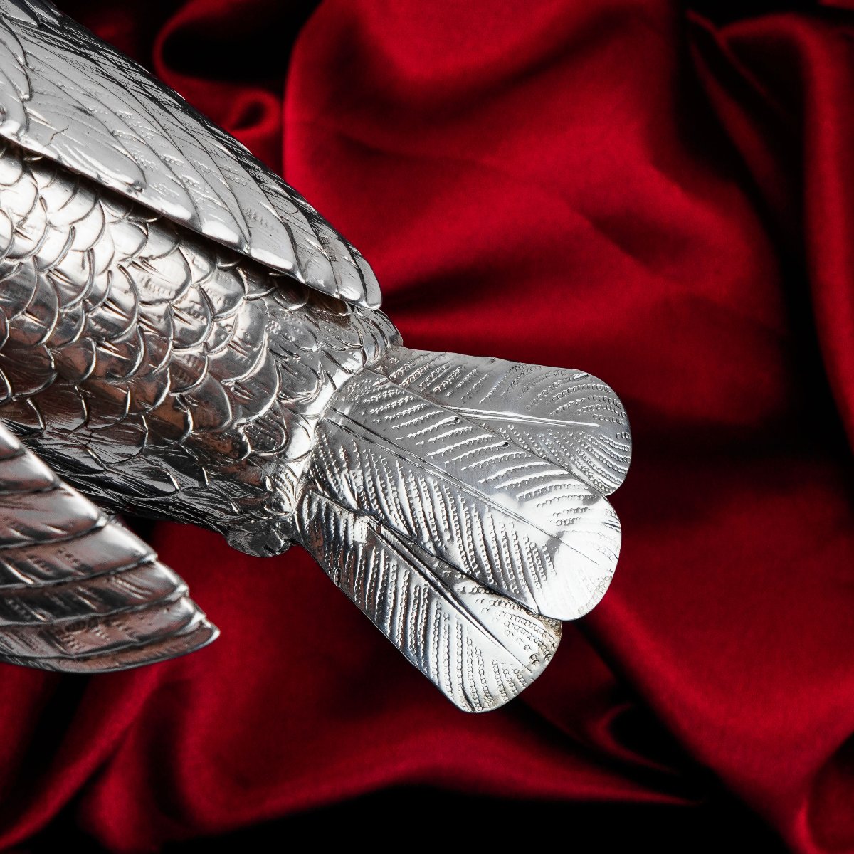 Grande boîte ancienne en argent massif en forme de perdrix/lagopède —  édouardienne, 1910-photo-2