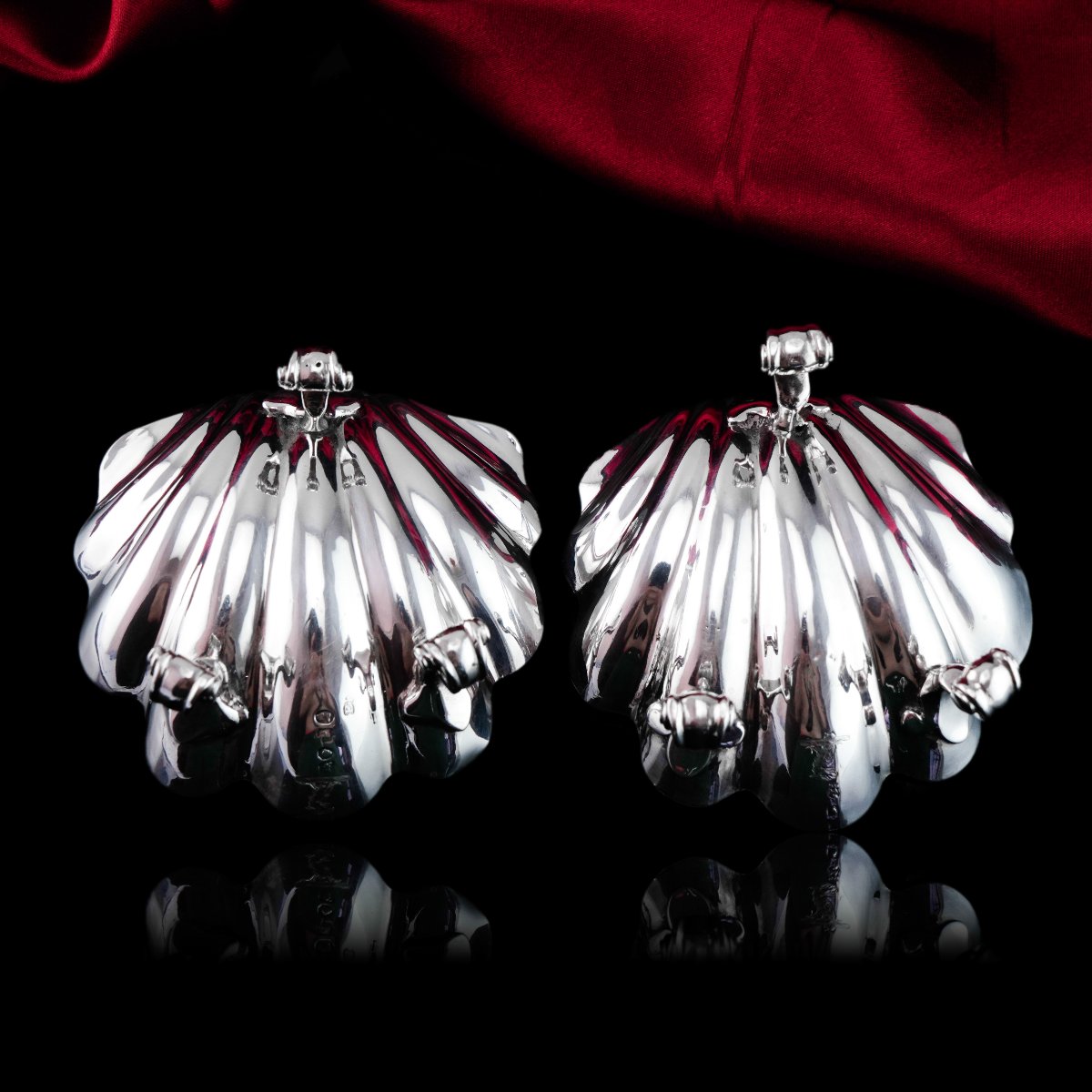 Antique Georgian Solid Silver Scallop Shell Salts/butter Dishes Rococo - Edward Farrell 1830-photo-2