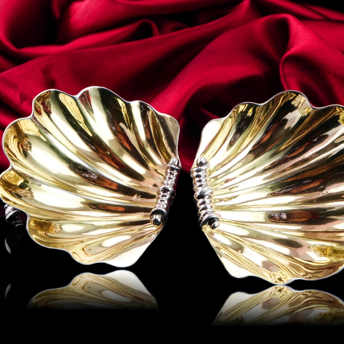 Antique Georgian Solid Silver Scallop Shell Salts/butter Dishes Rococo - Edward Farrell 1830-photo-5