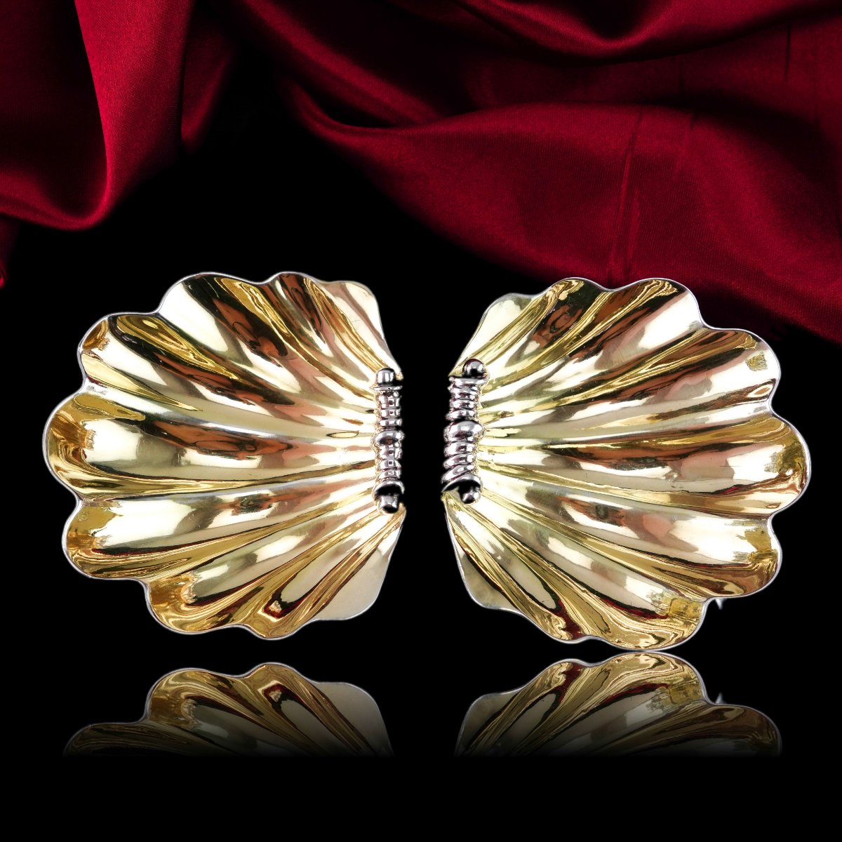 Antique Georgian Solid Silver Scallop Shell Salts/butter Dishes Rococo - Edward Farrell 1830-photo-6