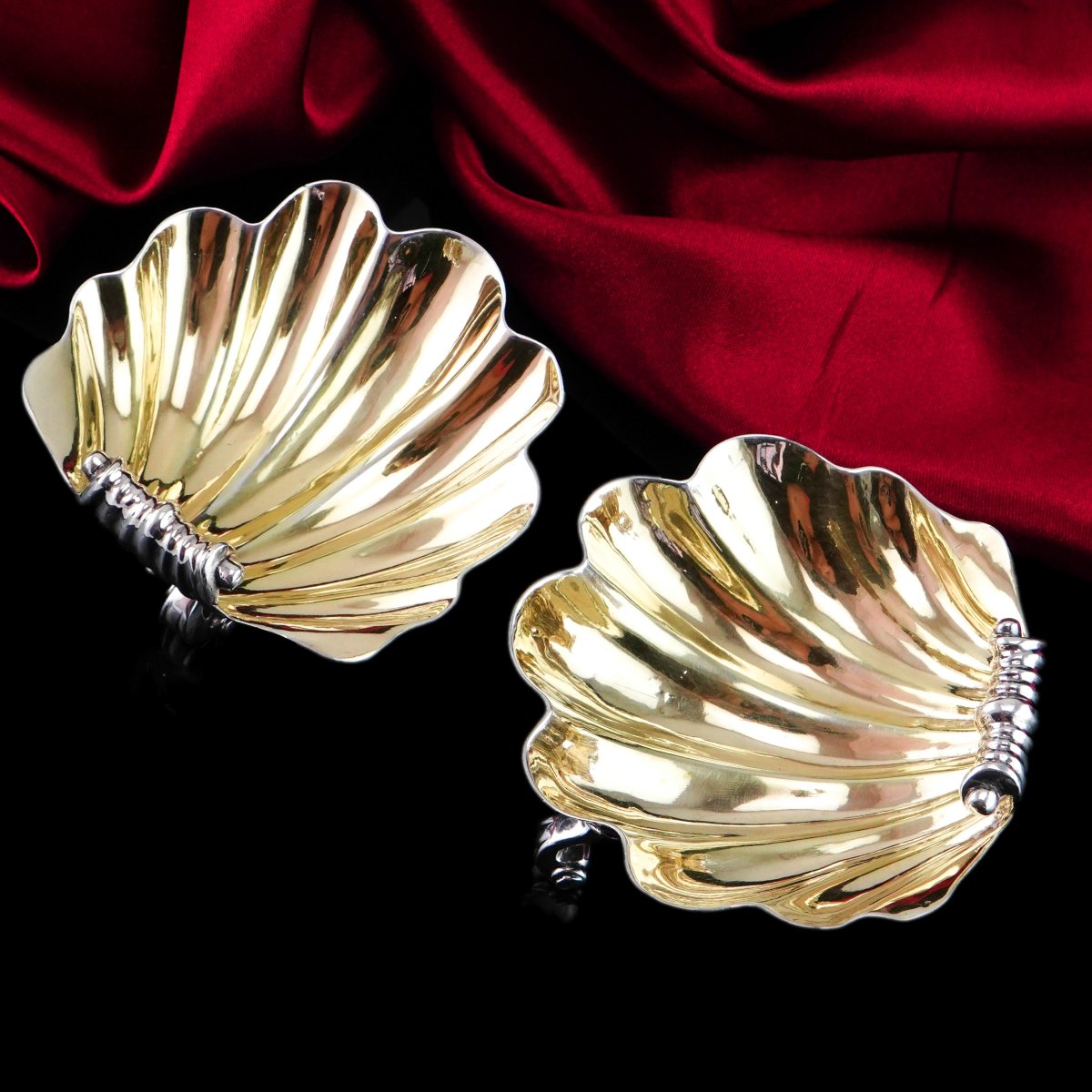 Antique Georgian Solid Silver Scallop Shell Salts/butter Dishes Rococo - Edward Farrell 1830-photo-7