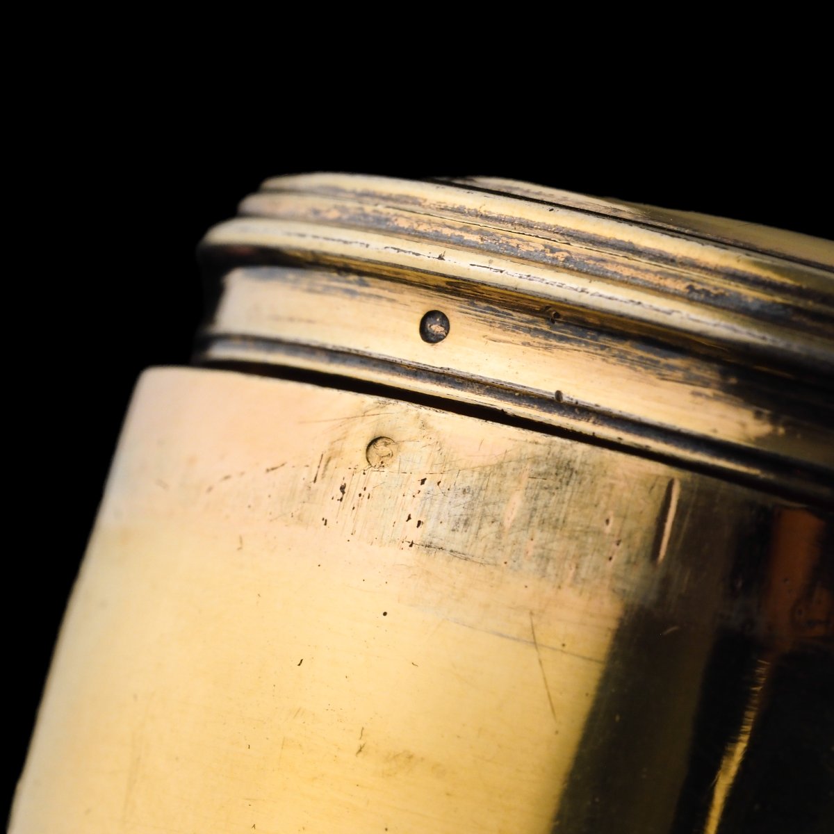 Antique Solid Silver Gilt Circular Tobacco Snuff Box - 18th Century-photo-3