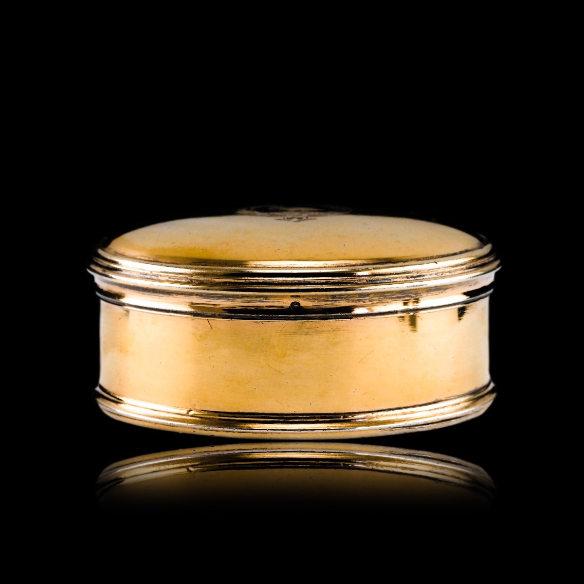 Antique Solid Silver Gilt Circular Tobacco Snuff Box - 18th Century-photo-5
