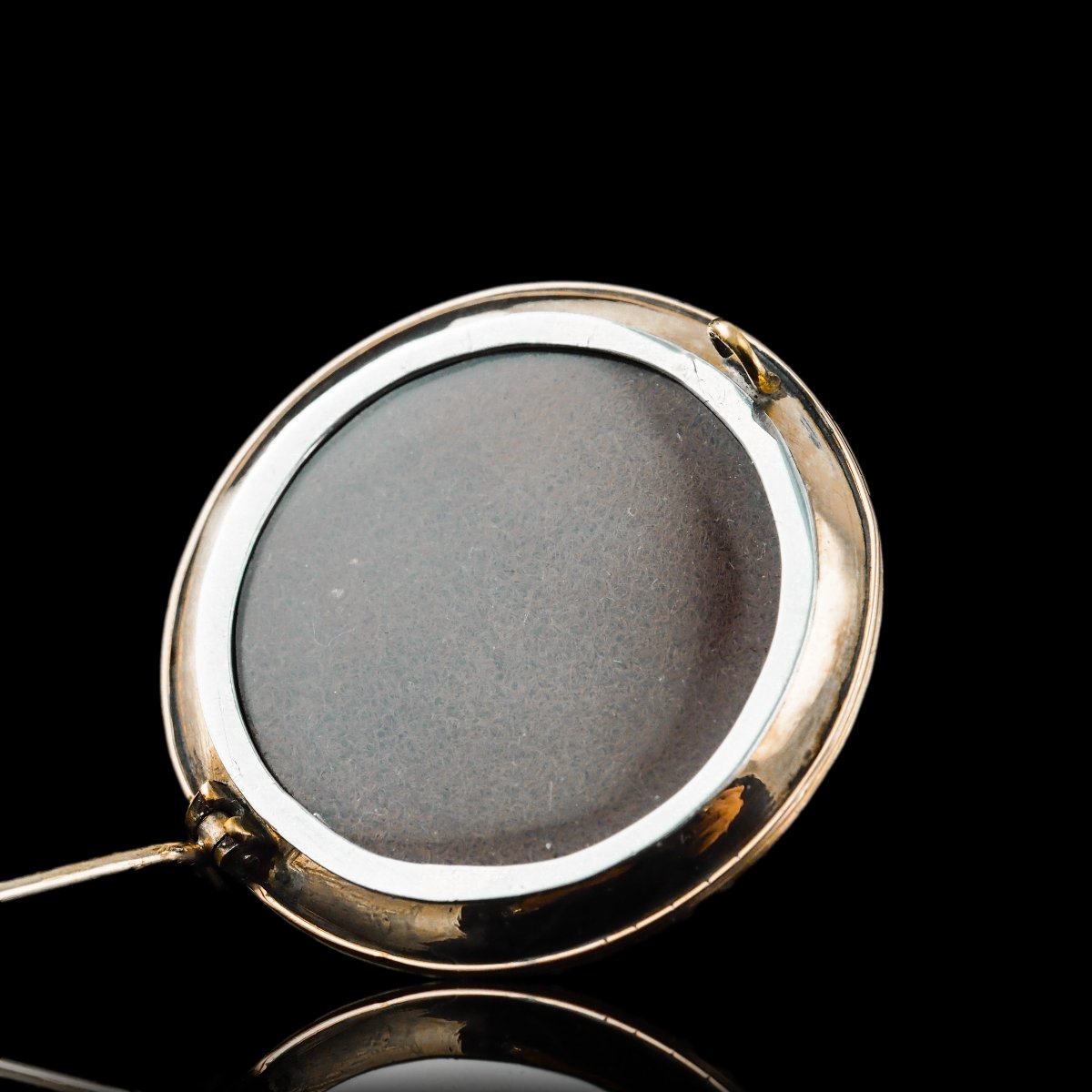 Antique Red Enamel Guilloche Brooch/pendant Garnet, Pearls 14k Gold C.1870-photo-5