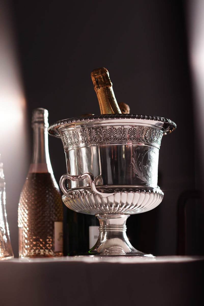 Coupe rafraîchissoir à vin ancienne en argent géorgien, Régence – Paul Storr Londres, 1810-photo-2