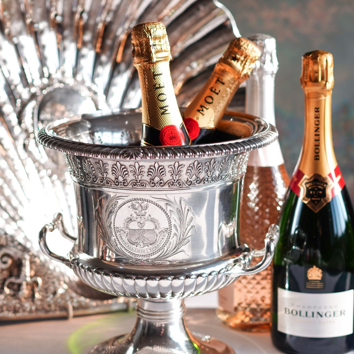 Coupe rafraîchissoir à vin ancienne en argent géorgien, Régence – Paul Storr Londres, 1810-photo-3