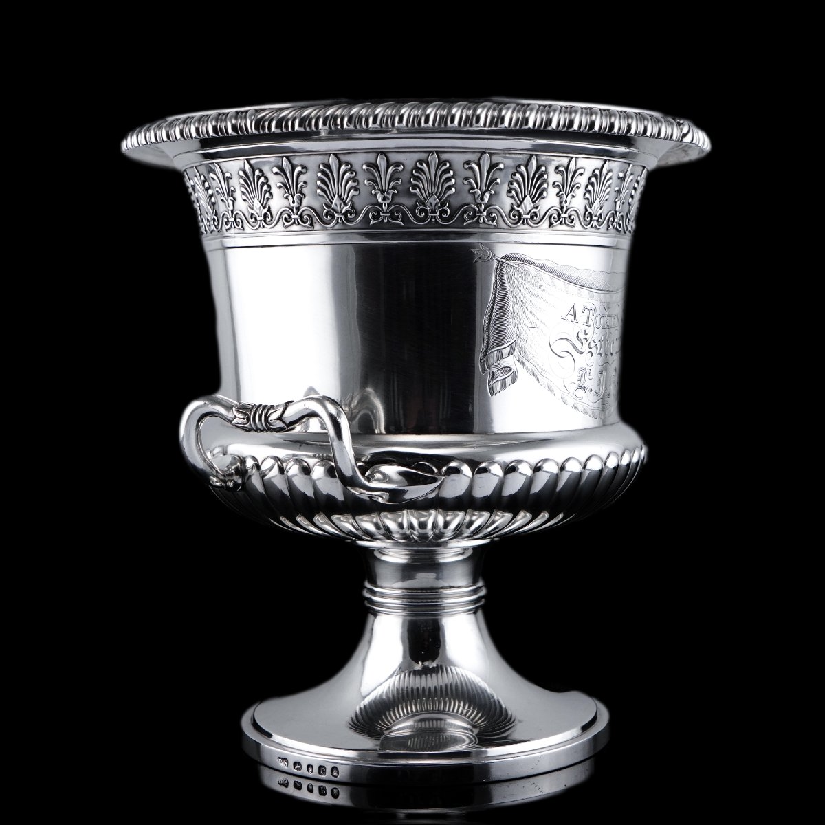 Coupe rafraîchissoir à vin ancienne en argent géorgien, Régence – Paul Storr Londres, 1810-photo-3