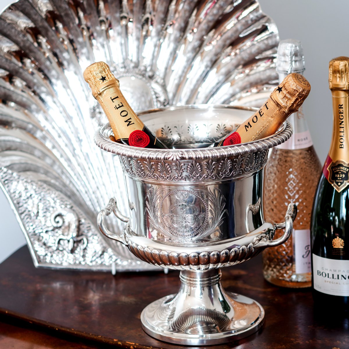 Coupe rafraîchissoir à vin ancienne en argent géorgien, Régence – Paul Storr Londres, 1810-photo-6