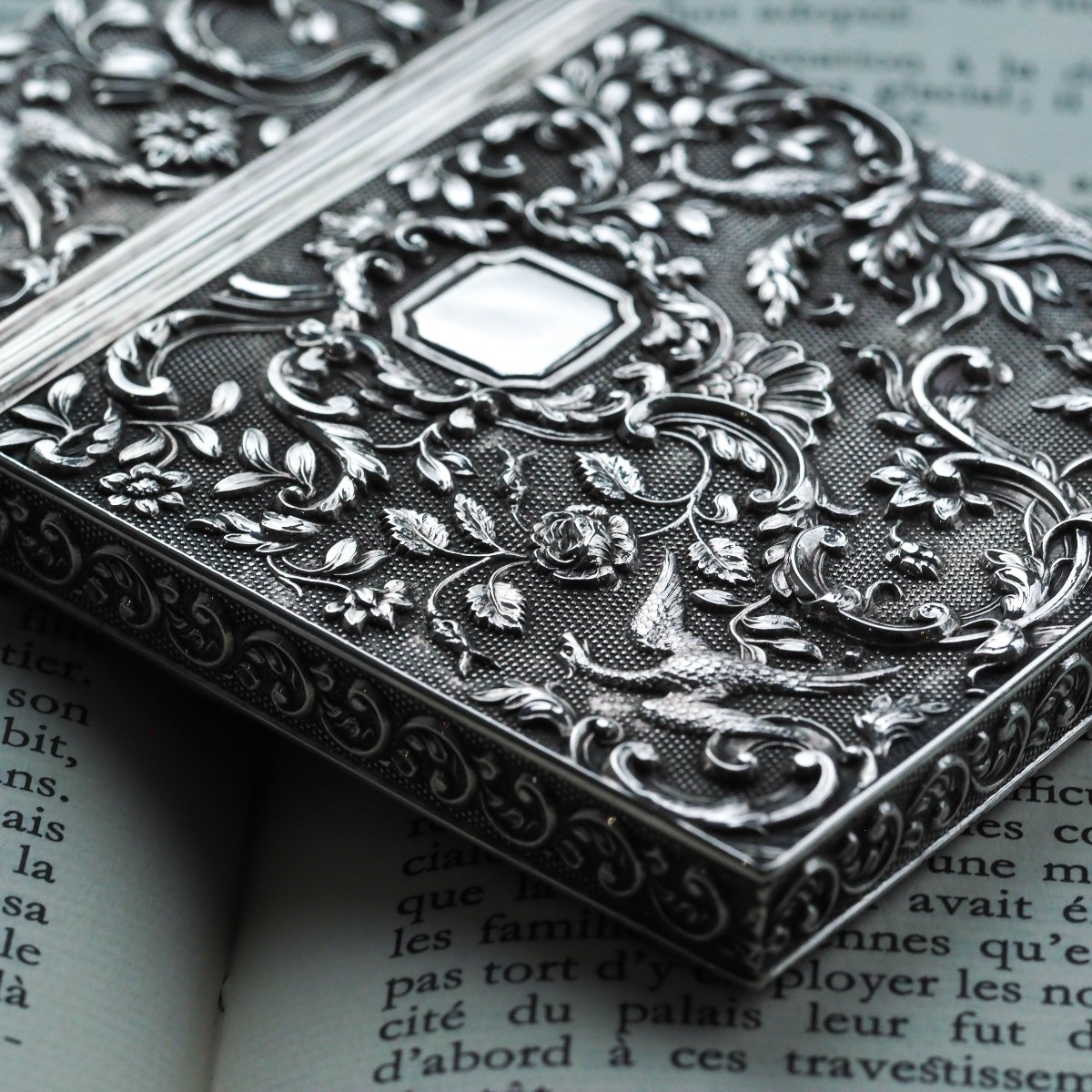 Antique Georgian Solid Silver Card Case With Gorgeous Decorations - Joseph Willmore 1836-photo-3