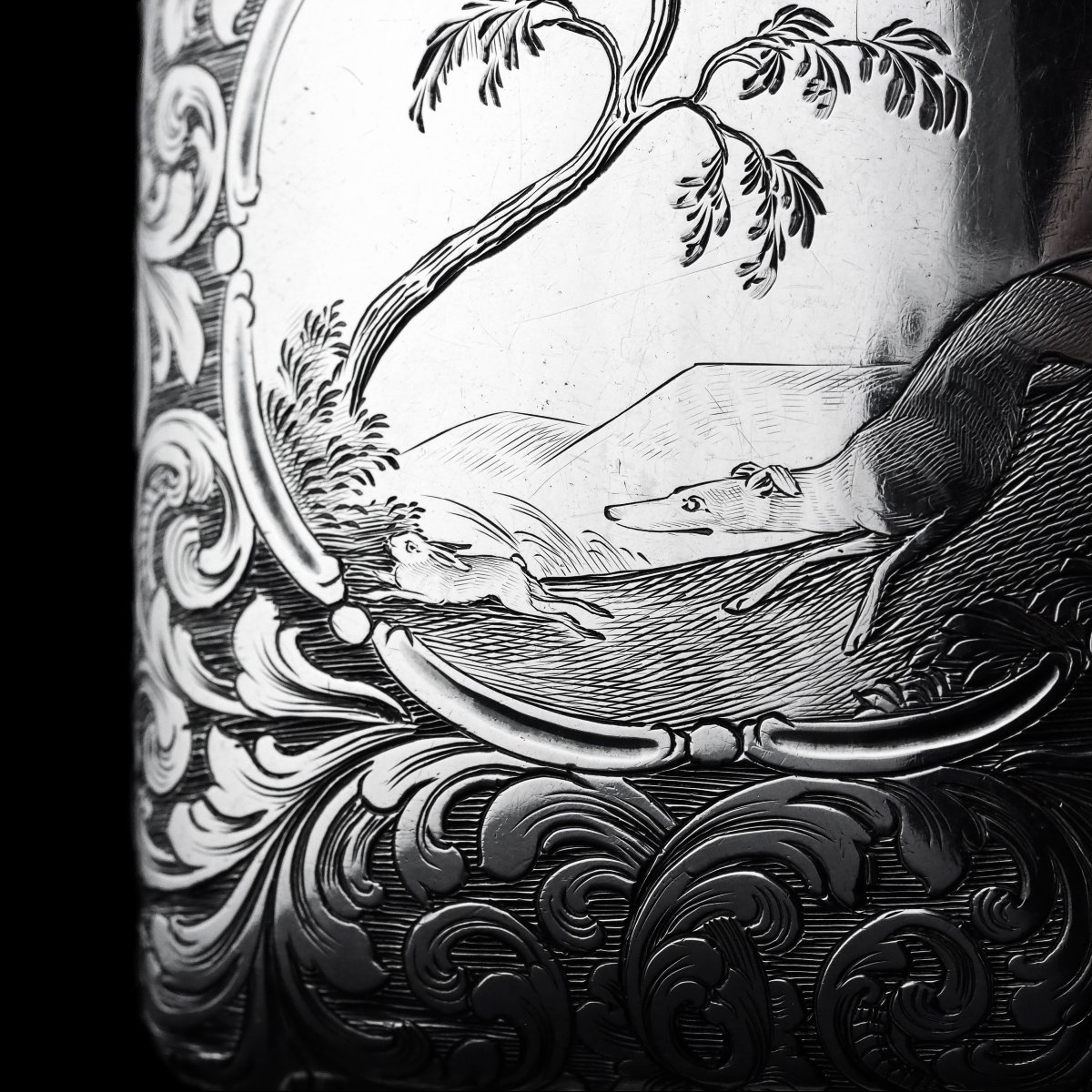 Antique Victorian Silver Cigar/cheroot Case Profusely Engraved - Nathaniel Mills 1840-photo-2