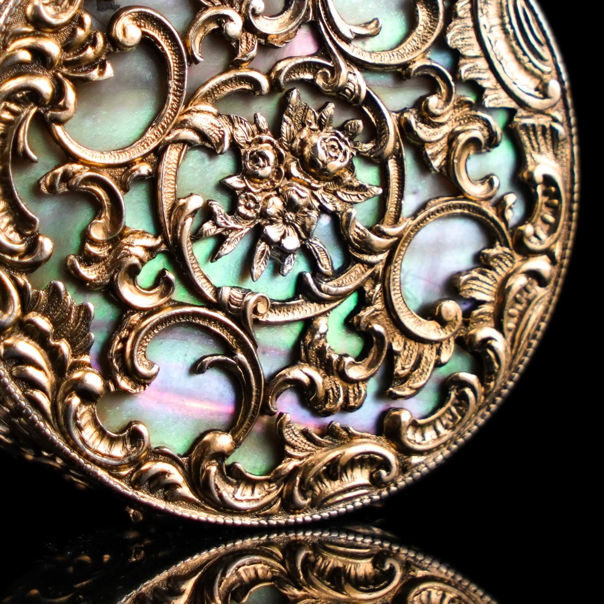 Antique Silver Gilt Pill/snuff Box With Mother Of Pearl - 19th C.-photo-1