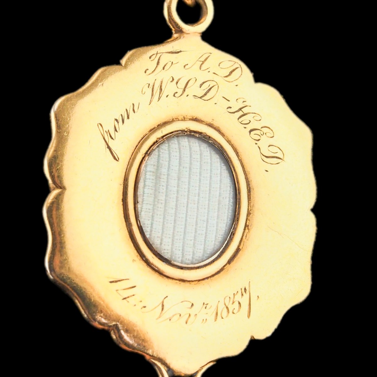 Antique Victorian Holbeinesque Pendant Necklace Garnets Pearls 18k Gold - C.1857-photo-5