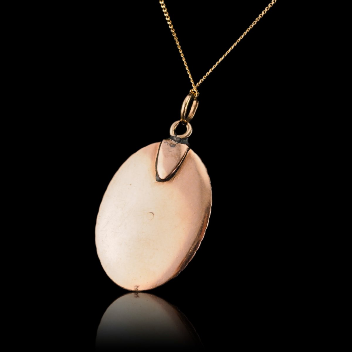 Collier pendentif ancien géorgien à miniature sépia, en or 9K, vers 1800-photo-6