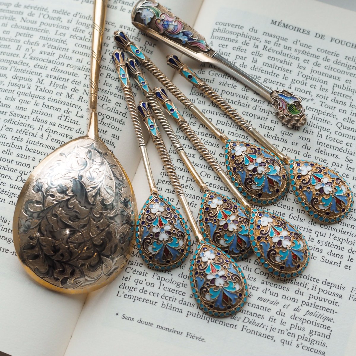 Grande cuillère ancienne russe en argent niellé – Moscou, vers 1848-photo-2