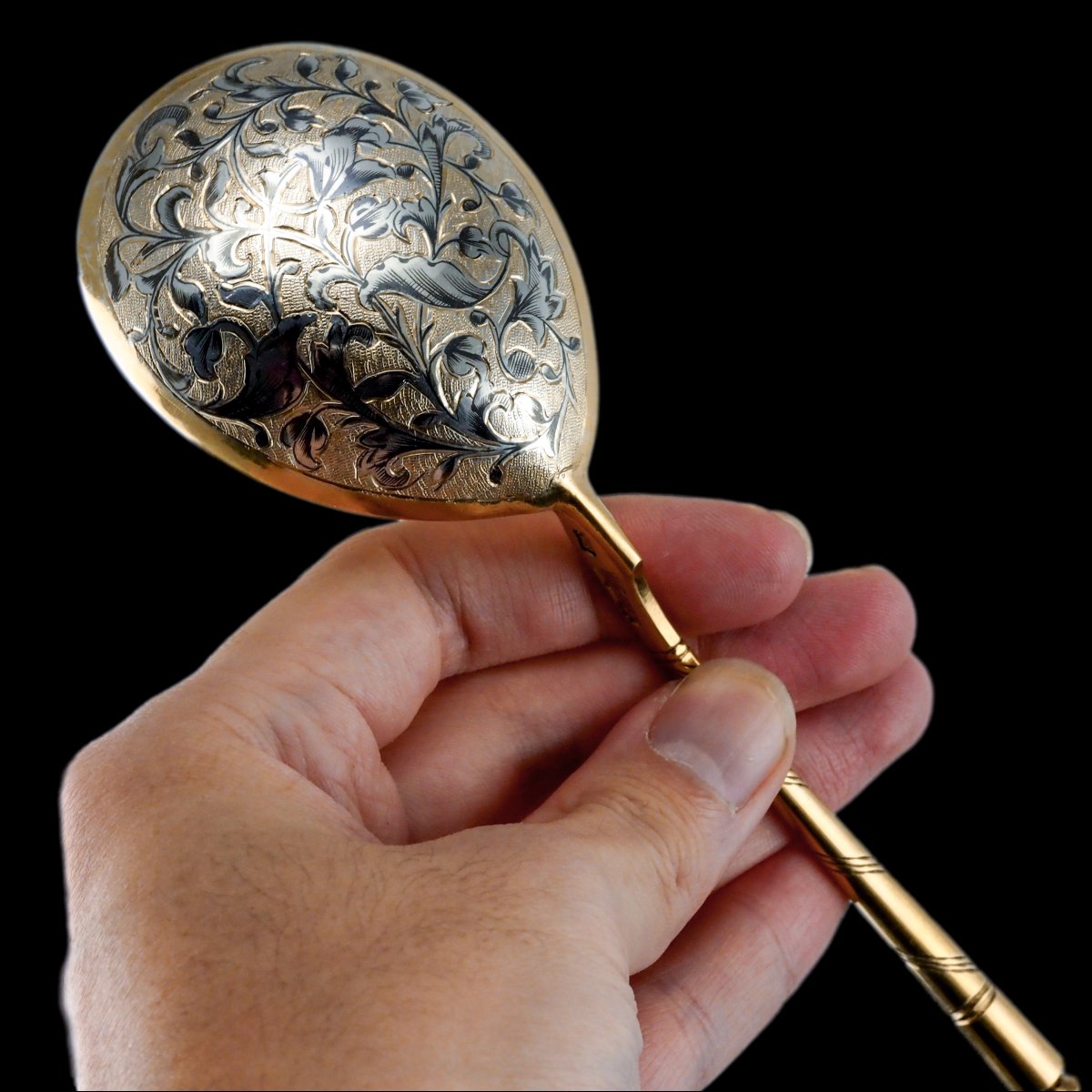 Grande cuillère ancienne russe en argent niellé – Moscou, vers 1848-photo-3